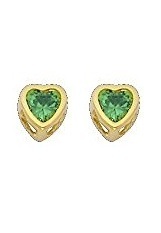 breathtaking small heart gold baby birthstone earrings 